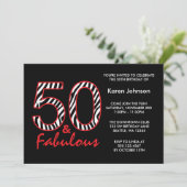 Fabulous 50th Black and Red Zebra Birthday Kaart (Staand voorkant)