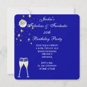 Fabulous 50th Blue Glitter High Hiel Dag 3 Kaart (Achterkant)