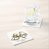 Fabulous 50th | Chic Gold Fun Modern Birthday Kartonnen Onderzetters (Insitu)