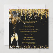 Fabulous 50th day Glitter Gold Champagne SQ Kaart (Achterkant)