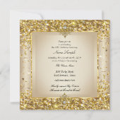 Fabulous 50th Gold Champagne Birthday Party Kaart (Achterkant)