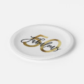 Fabulous 50th | Modern Elegant Gold Birthday Papieren Bordje (Gekanteld)