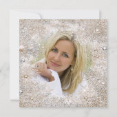 Fabulous 50th Party Photo Silver Beige Snowflakes Kaart (Achterkant)