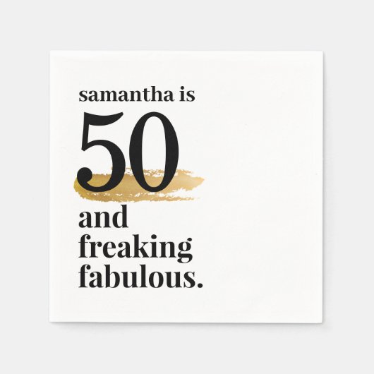 Fabulous 50th Personalized Funny Birthday Servet (Voorkant)