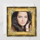 Fabulous 50th Photo black Gold-verjaardagsfeestje Kaart (Achterkant)