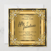 Fabulous 50th Photo black Gold-verjaardagsfeestje Kaart (Voorkant)