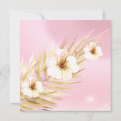 Fabulous 50th Pink Gold White Floral Birthday Kaart (Achterkant)
