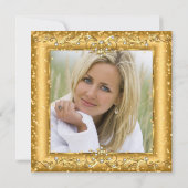 Fabulous 50th sparkle Gold champagne Party Foto Kaart (Achterkant)