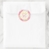 Fabulous 50th Verjaardag Roze Goud Glitter Ronde Sticker (Tas)