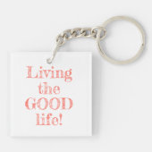 Fabulous 55 Birthday Coral Glitter Double Sided Sleutelhanger (Achterkant)