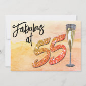 Fabulous 55 Party Manhattan Waterverf Achtergrond Kaart (Voorkant)