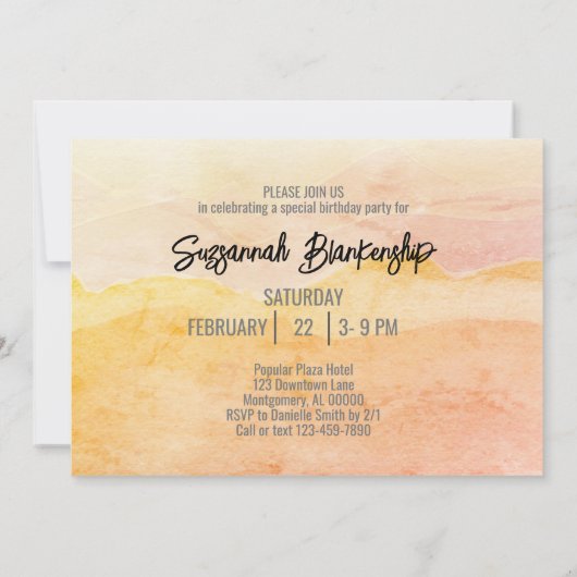 Fabulous 55 Party Manhattan Waterverf Achtergrond Kaart (Achterkant)