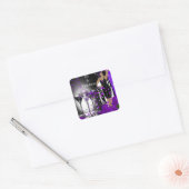 Fabulous 60 60th Birthday Paarse Rozen Martini Vierkante Sticker (Envelop)