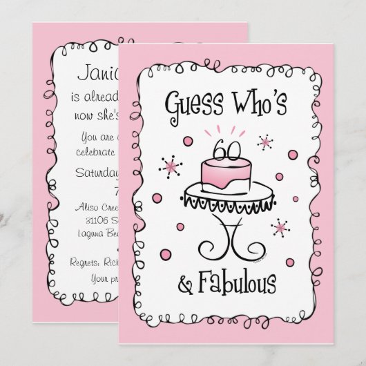 Fabulous 60 Aangepaste feestdagen Kaart (Voorkant / Achterkant)