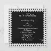 Fabulous 60 Foto Elegant Black White Birthday 2 Kaart (Achterkant)