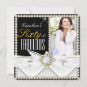 Fabulous 60 Foto Elegant Diamond Gem Birthday Kaart (Voorkant)