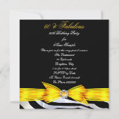 Fabulous 60 Foto Yellow Zebra Black Birthday Kaart (Achterkant)