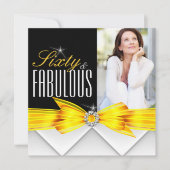 Fabulous 60 Fotogeel Elegant Modern Birthday 2 Kaart (Voorkant)