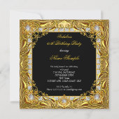 Fabulous 60 Gold Diamond Black 60th Birthday Party Kaart (Achterkant)