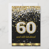 Fabulous 60 Gold Silver Streamers 60e verjaardag B Kaart (Voorkant)