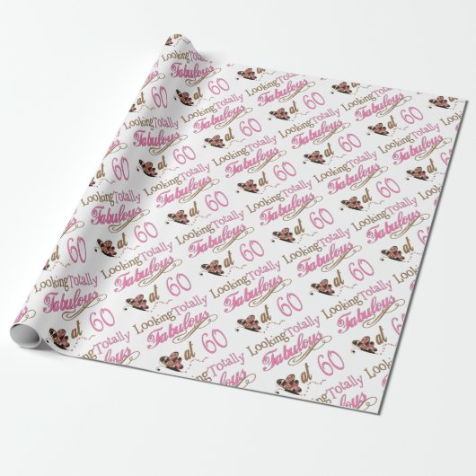 Fabulous 60th Birthday Cadeaupapier (Uitgerold)