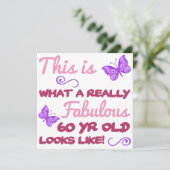 Fabulous 60th Birthday Kaart (Staand voorkant)