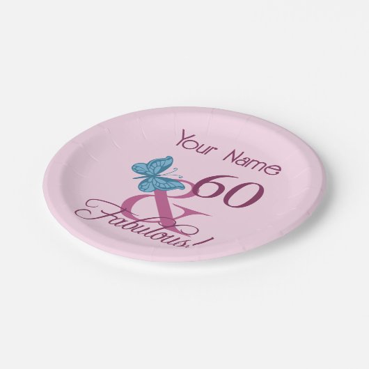 Fabulous 60th Birthday Papieren Bordje (Gekanteld)