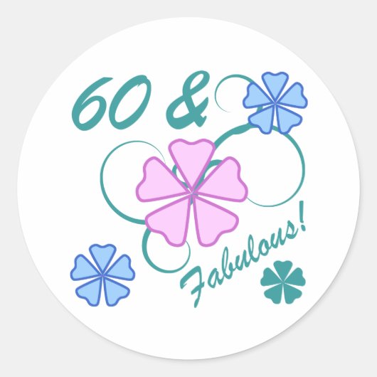 Fabulous 60th Birthday Ronde Sticker (Voorkant)