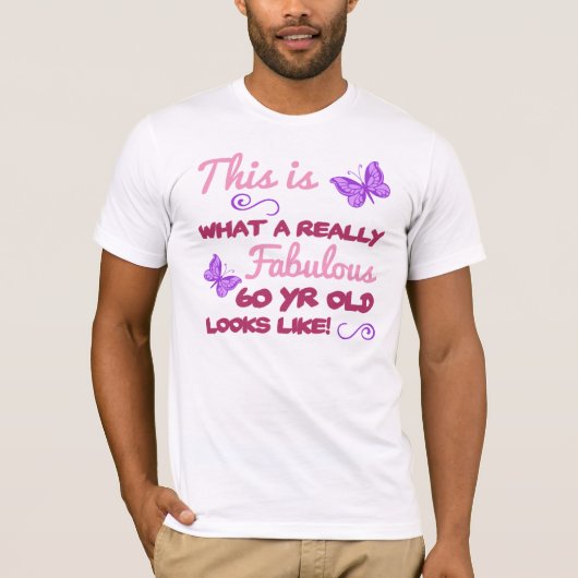 Fabulous 60th Birthday T-shirt (Voorkant)