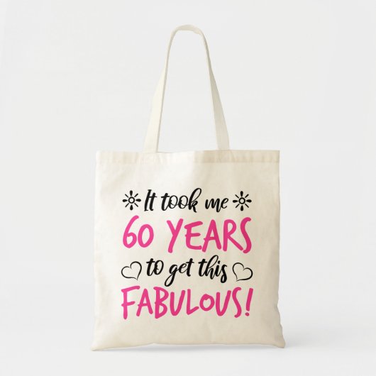 Fabulous 60th Birthday Tote Bag (Voorkant)