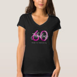 Fabulous 60th | Modern Elegant Chic Pink Birthday T-shirt<br><div class="desc">Viel je geweldige 60ste verjaardag feest met dit moderne,  elegante T-shirt met penseelhandschrift en roze / zwart design. Een deel van het "Fabulous 60th"-collectie.  bericht onder het ontwerp.</div>