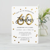 Fabulous 60th | Modern Elegant Gold Birthday Party Kaart (Staand voorkant)
