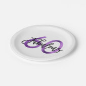 Fabulous 60th | Modern Elegant Paarse Birthday Papieren Bordje (Gekanteld)