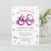 Fabulous 60th | Modern Elegant Pink Birthday Party Kaart (Staand voorkant)