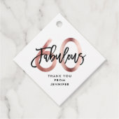 Fabulous 60th | Modern Elegant Roos Gold Birthday Bedankjes Labels (Voorkant)