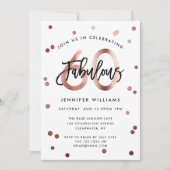 Fabulous 60th | Modern Roos goudborsgeborsteld op  Kaart (Voorkant)