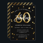 Fabulous 60th | Modern Stylish Gold Birthday Party Kaart<br><div class="desc">Viel je geweldige 60ste verjaardag feestdag met deze moderne,  elegante feestelijke uitnodigingen met penseel handschrift en faux goud / zwart stijlvol,  stijlvol design voor vrouwen. De achtergrondkleur kan onder "pas verder aan" worden veranderd. Deel van het "Fabulous 60th" collectie.</div>