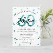 Fabulous 60th | Moderne Blauwgroen Groene Dag Part Kaart (Staand voorkant)