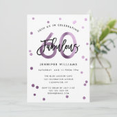 Fabulous 60th | Moderne Lila Paarse geboortedag Kaart (Staand voorkant)