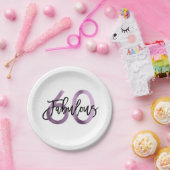 Fabulous 60th | Moderne Paarse Lila  Latijn Papieren Bordje (Feest)