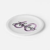 Fabulous 60th | Moderne Paarse Lila  Latijn Papieren Bordje (Gekanteld)