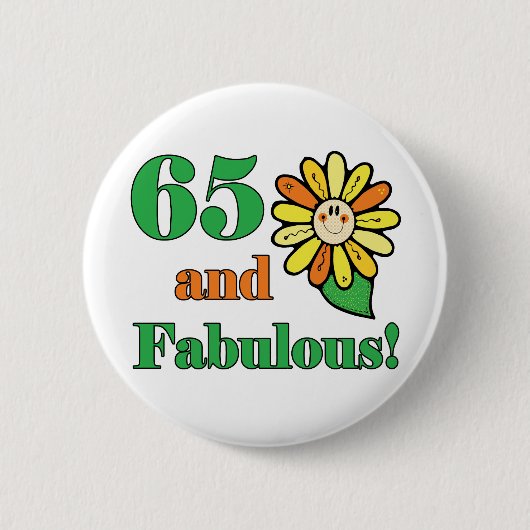 Fabulous 65th Birthday Gifts Ronde Button 5,7 Cm (Voorkant)