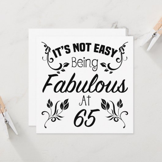 Fabulous 65th Birthday Kaart (Voorkant / Achterkant in situ)