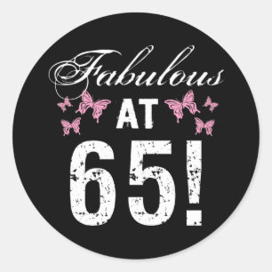 Fabulous 65th Birthday Ronde Sticker