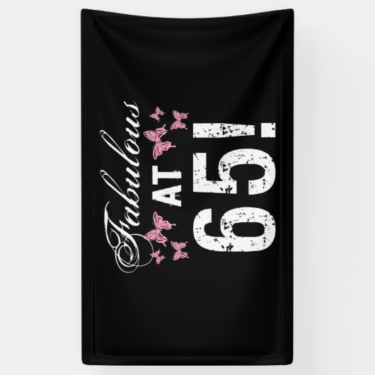 Fabulous 65th Birthday Spandoek (Verticaal)