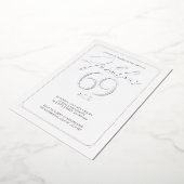 Fabulous 69 Elegant 69th Birthday Folie Invitation Folie Uitnodiging (Gedraaid)
