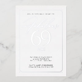 Fabulous 69 Elegant 69th Birthday Folie Invitation Uitnodiging