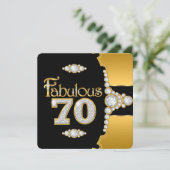 Fabulous 70.70e verjaardag Gold Black Diamond Kaart (Staand voorkant)