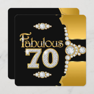 Fabulous 70.70e verjaardag Gold Black Diamond Kaart