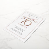 Fabulous 70 Elegant 70th Birthday Folie Invitation Uitnodiging (Gedraaid)